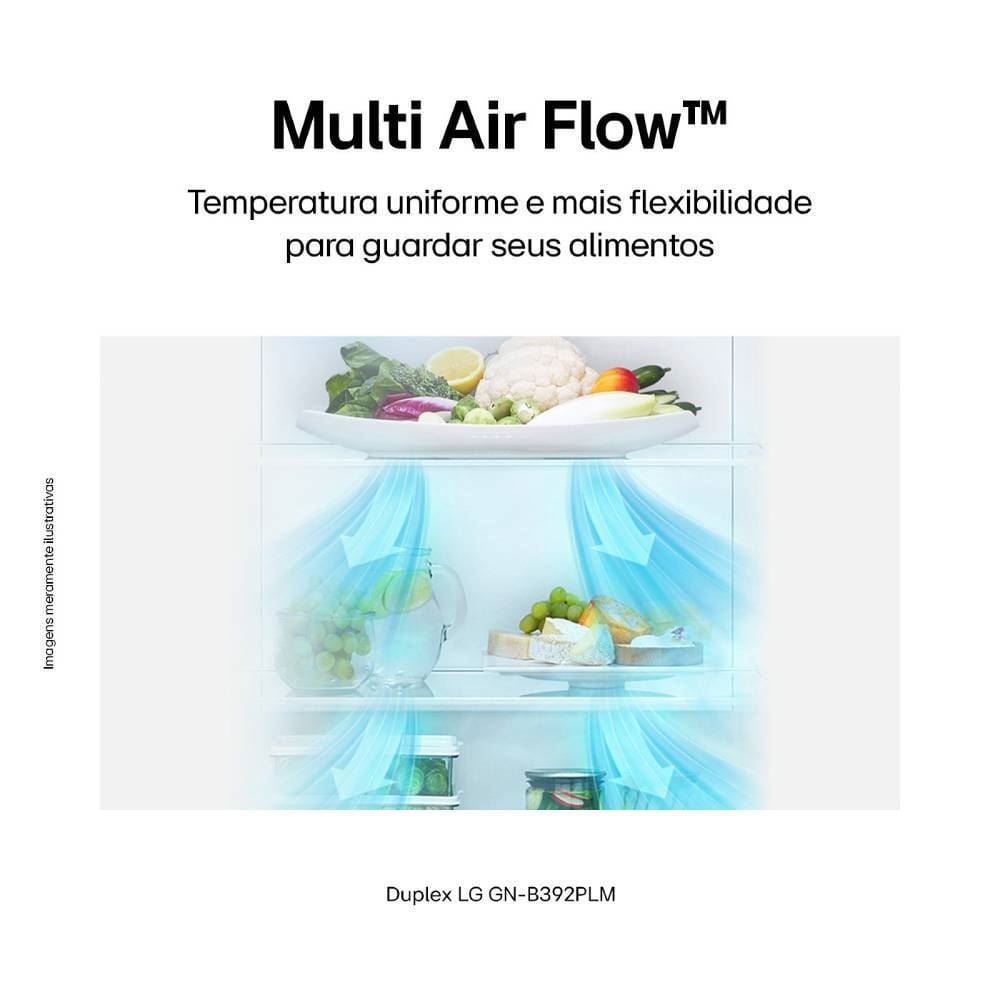 Refrigerador Geladeira LG Frost Free Inverter Duplex 395 Litros GN B392PLMB