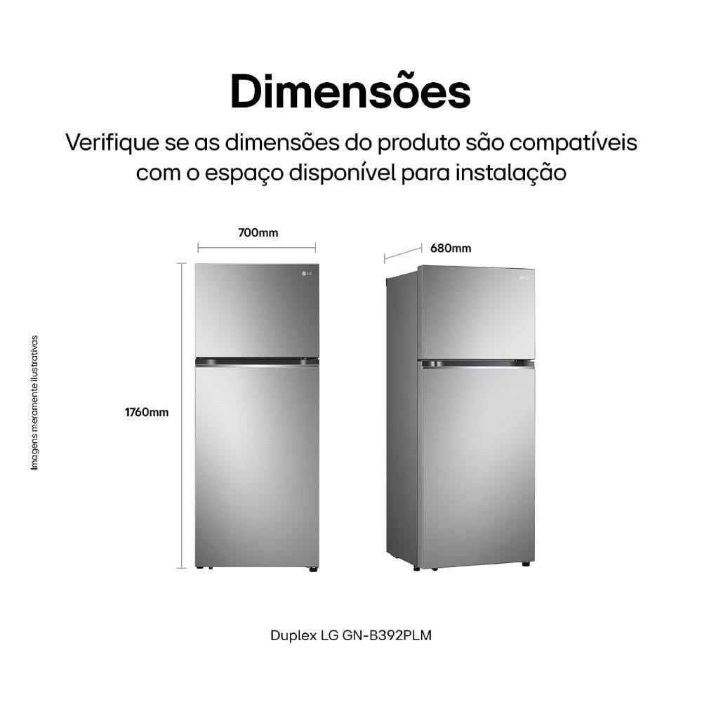 Refrigerador Geladeira LG Frost Free Inverter Duplex 395 Litros GN B392PLMB