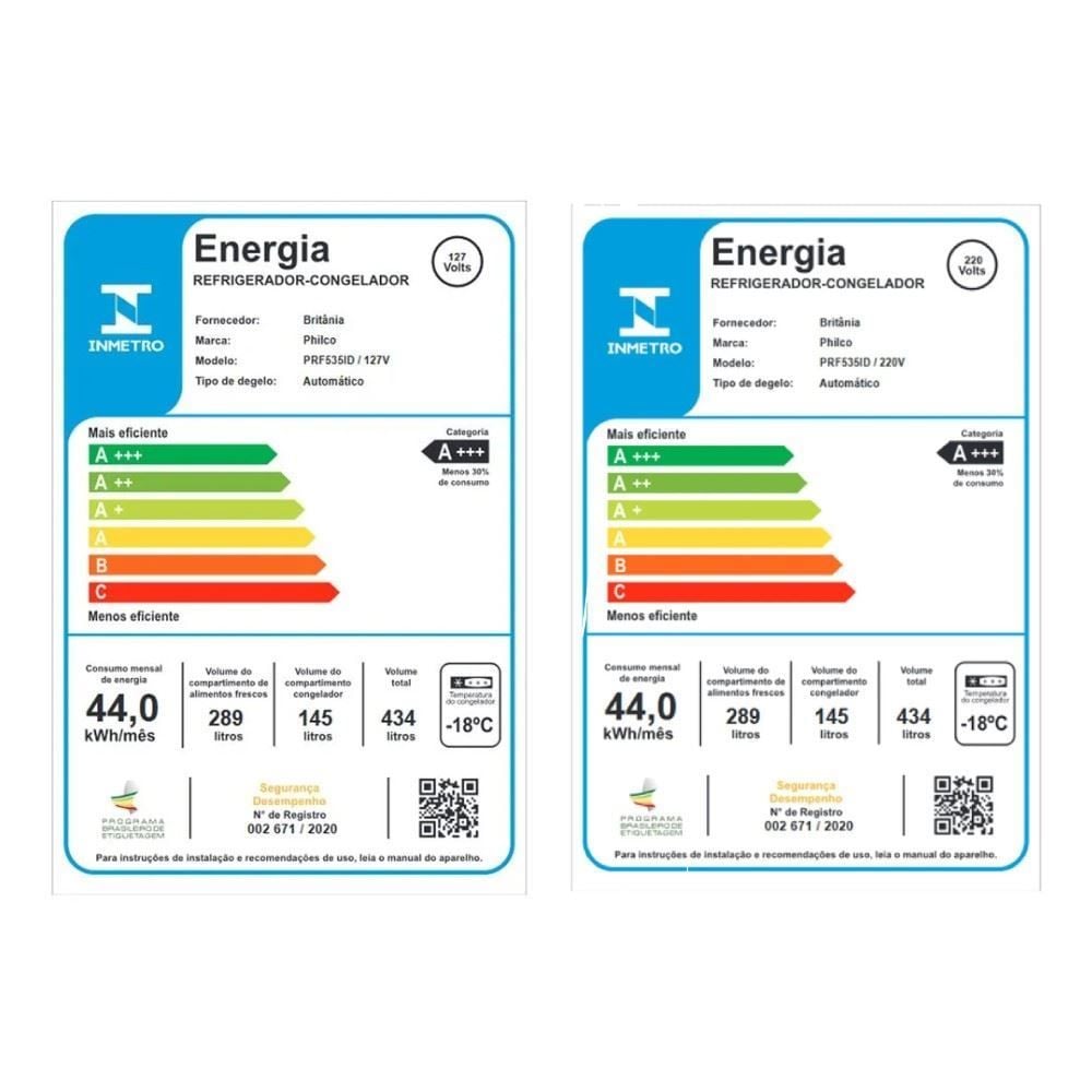 Refrigerador Geladeira Philco Side By Side 434 Litros Eco Inverter PRF535ID