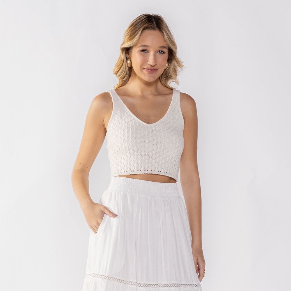 Regata Cropped Feminina De Tricot Boby Blues