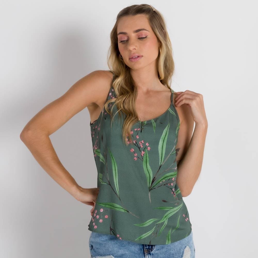 Regata em Viscose Estampada Patricia Foster