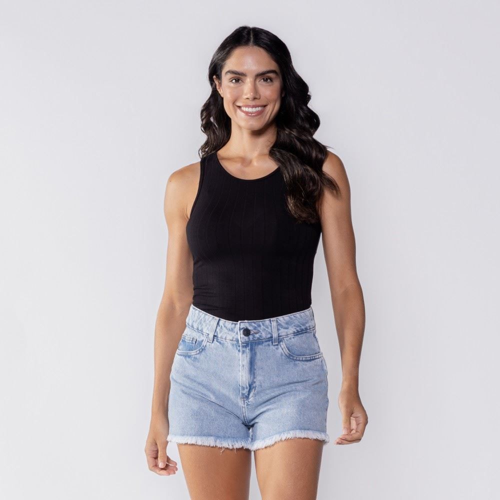 Regata Feminina Canelada Básica Patricia Foster