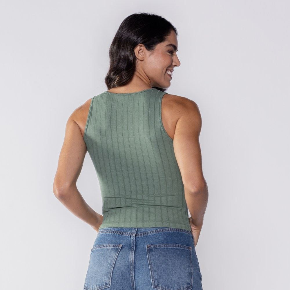 Regata Feminina Canelada Básica Patricia Foster