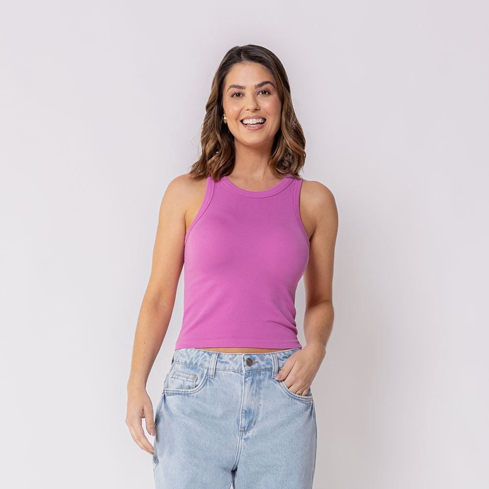 Regata Feminina Canelada Sem Costura Boby Blues