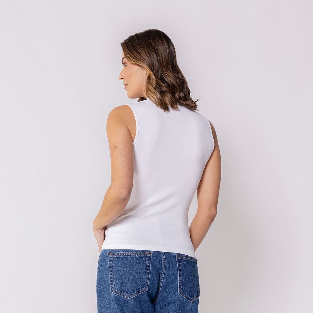 Regata Feminina Sem Costura Gola Alta Patricia Foster