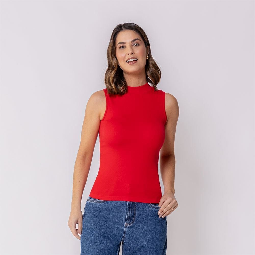 Regata Feminina Sem Costura Gola Alta Patricia Foster