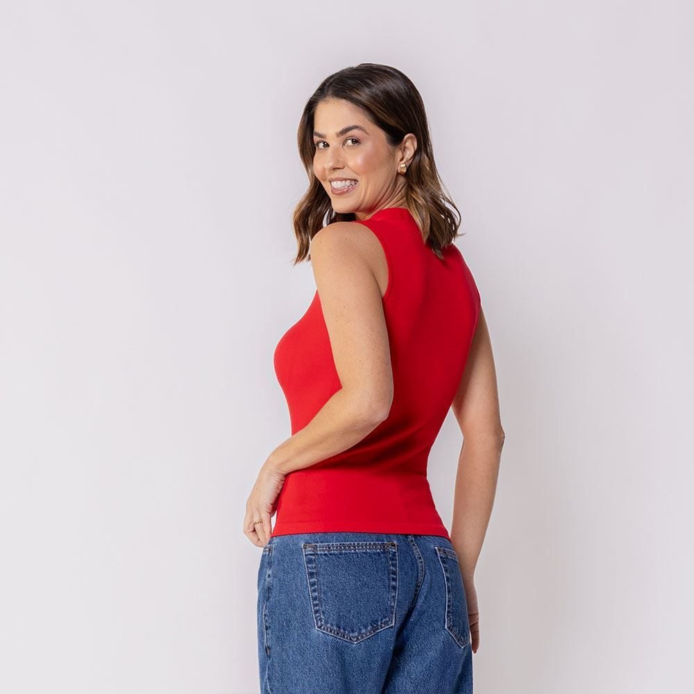 Regata Feminina Sem Costura Gola Alta Patricia Foster