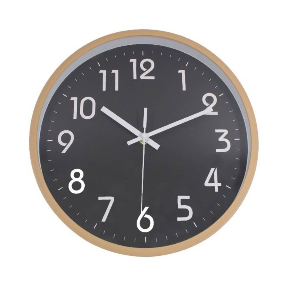 Relógio De Parede Bege Natural E Preto Havan Casa - 30cm