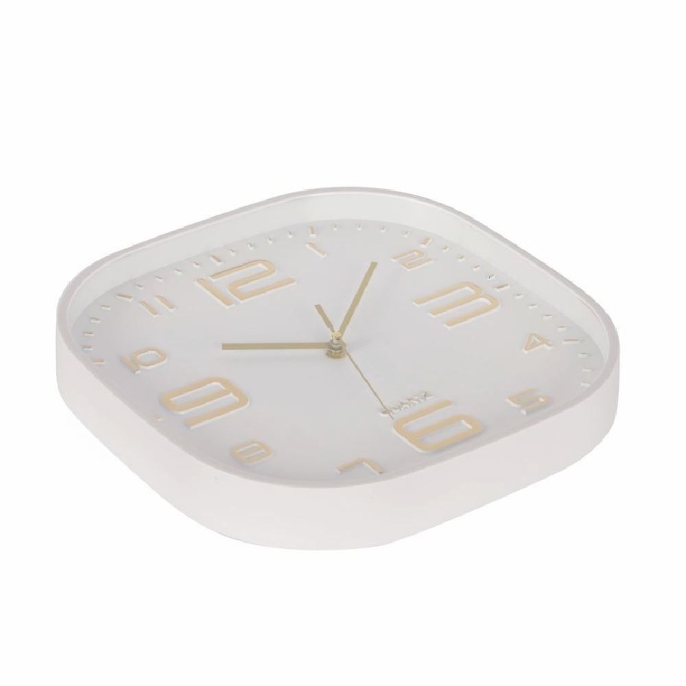 Relógio De Parede Fundo Branco Absoluto Havan Casa 30 Cm - Dourado