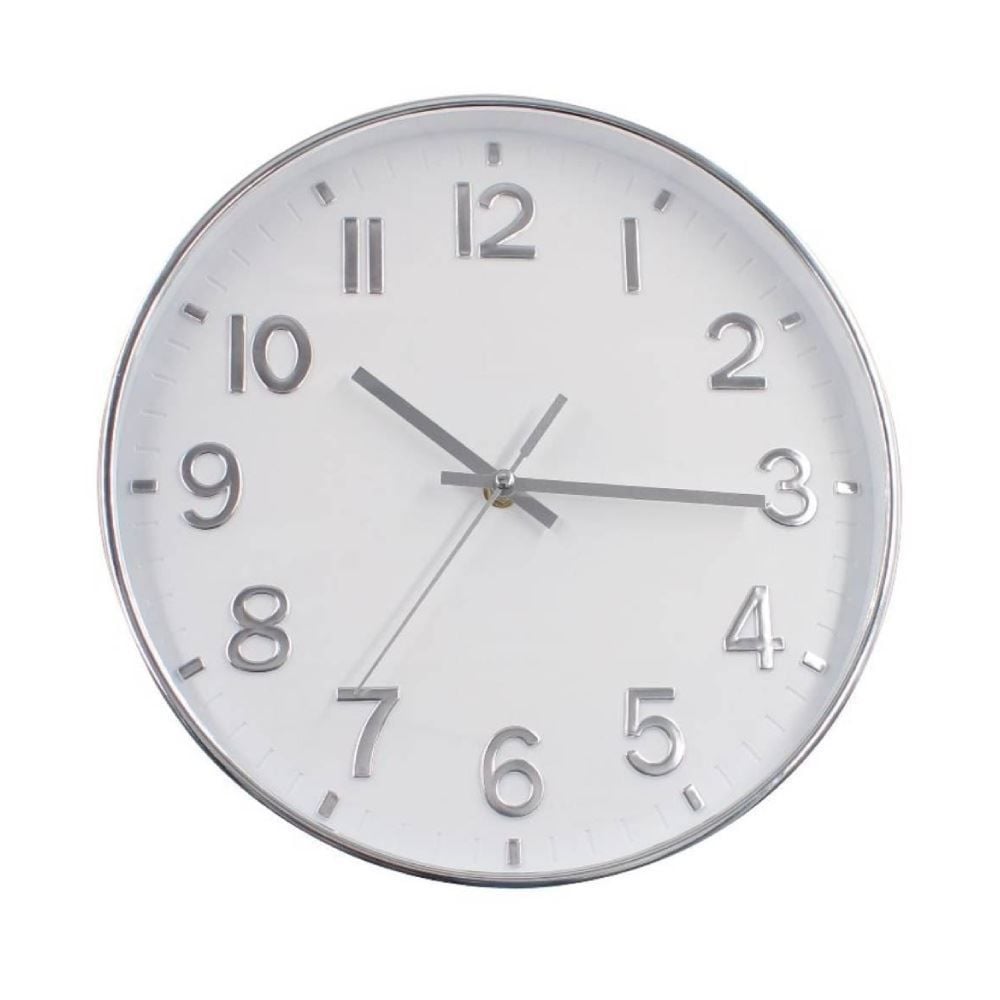 Relógio De Parede Prata E Branco Havan Casa - 30cm