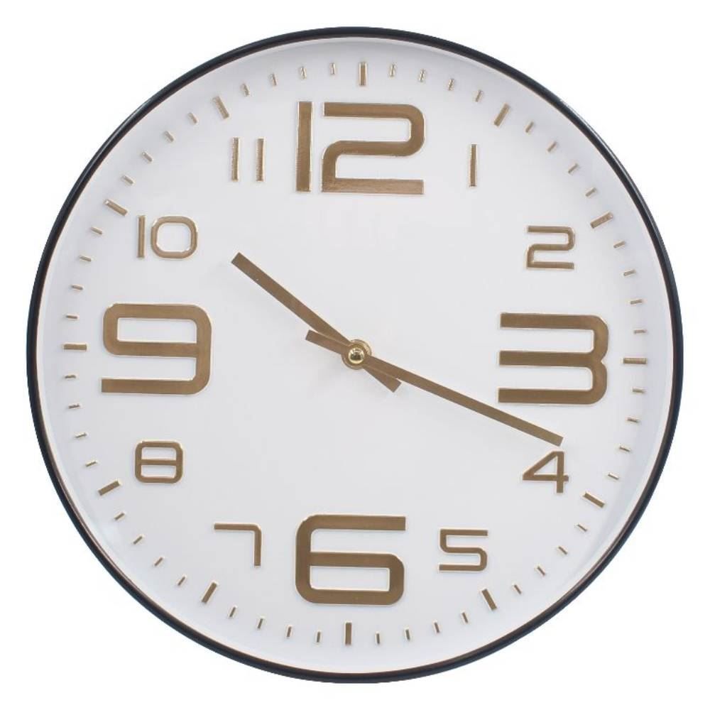 Relógio De Parede Preto E Dourado Havan Casa - 30cm