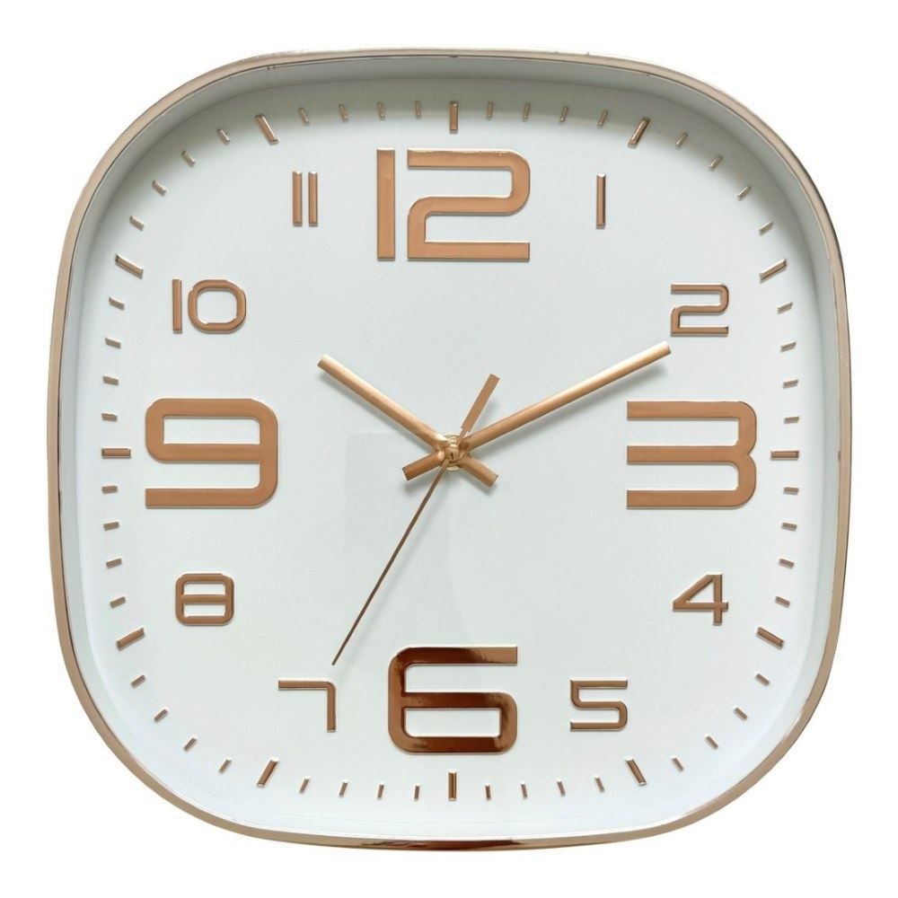 Relógio De Parede Quadrado Branco Havan Casa 30Cm - Rosé