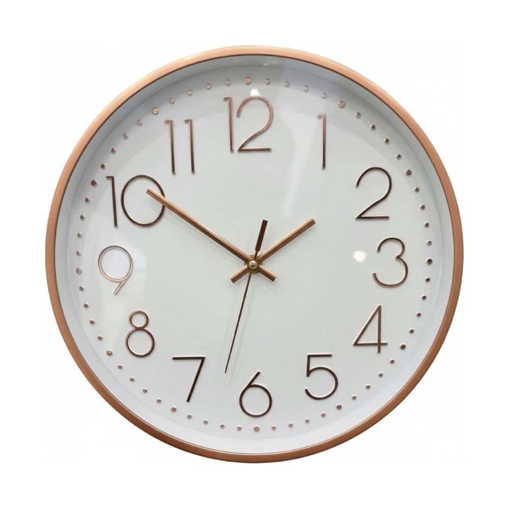 Relógio de Parede Redondo 30Cm Havan Casa - Rosa Ouro