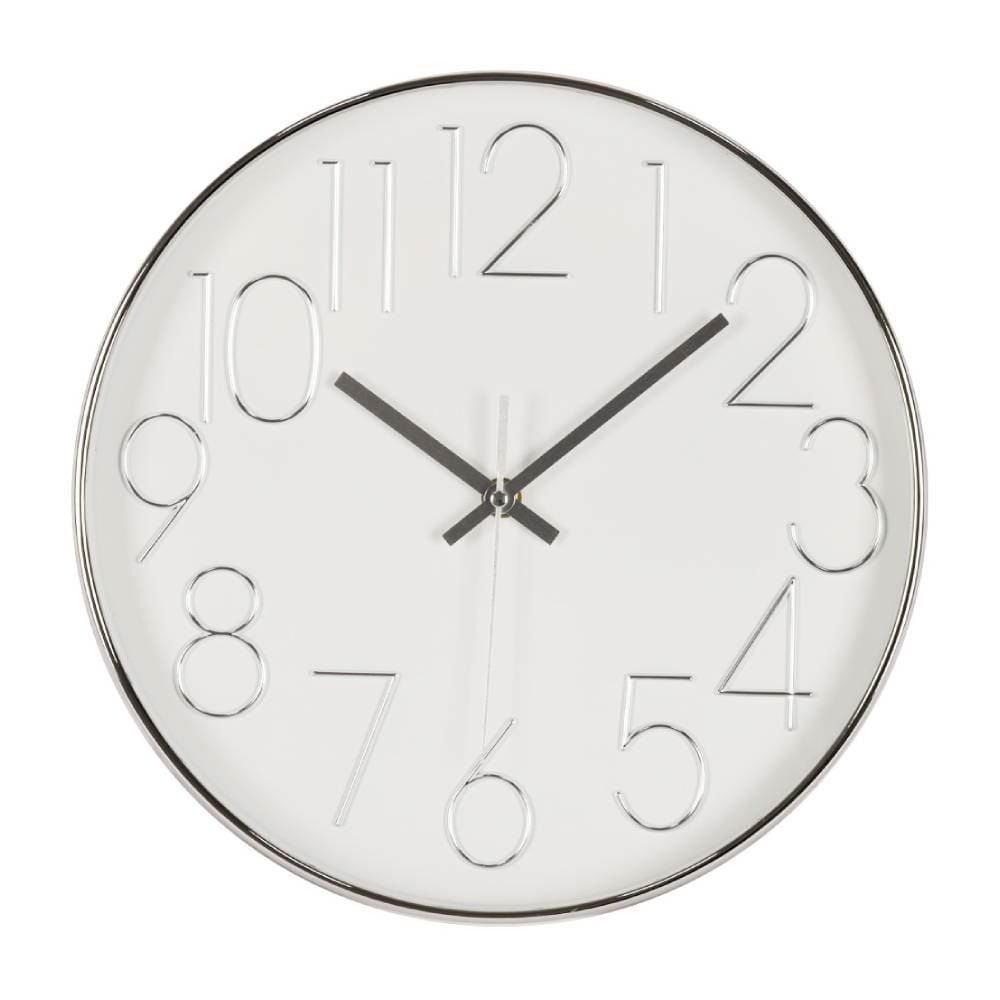 Relógio de Parede Redondo Havan Casa 30Cm - Prata