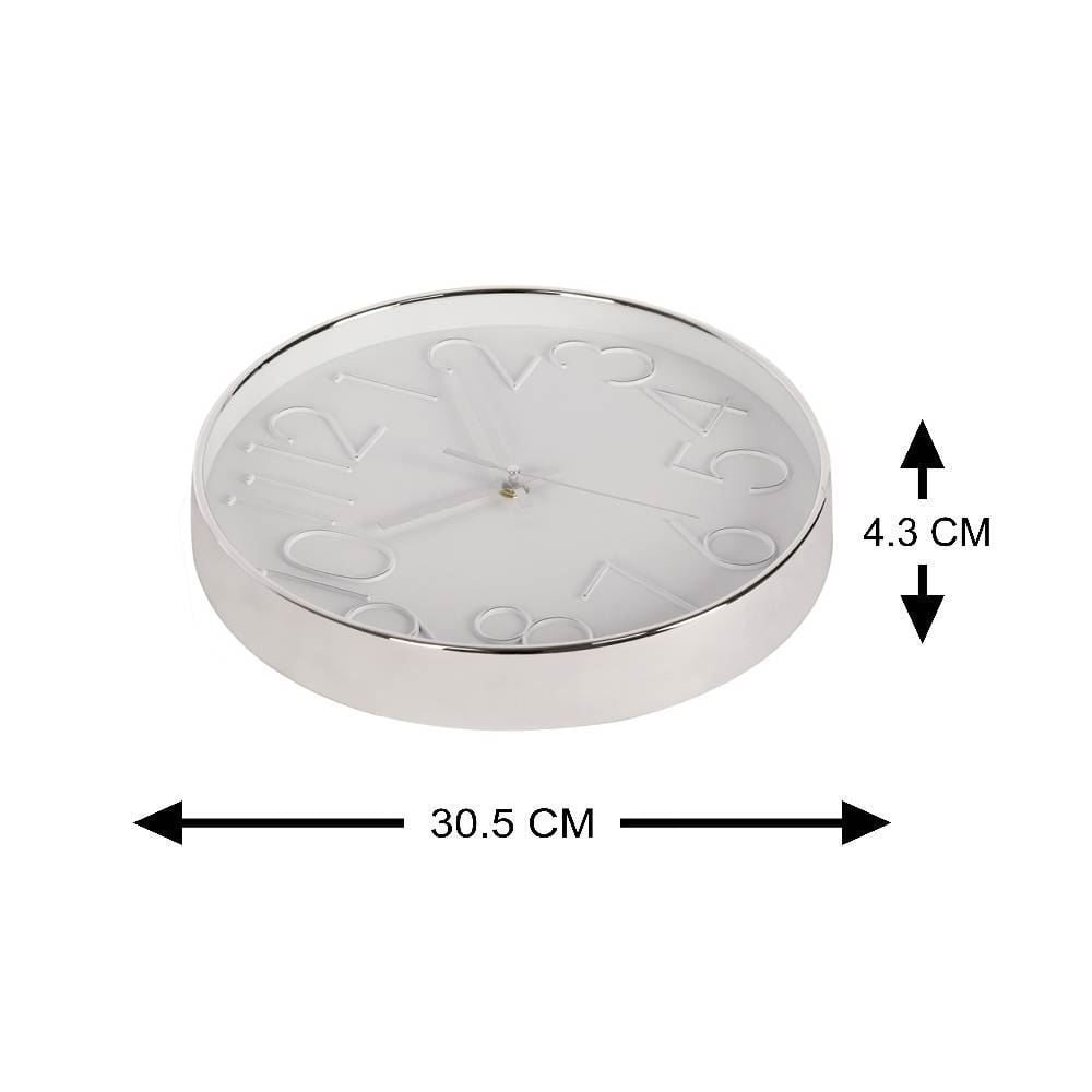 Relógio de Parede Redondo Havan Casa 30Cm - Prata