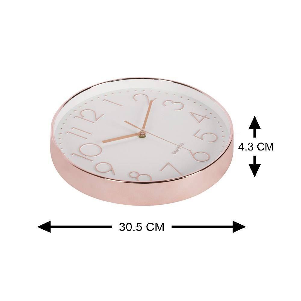 Relógio de Parede Redondo Havan Casa 30Cm - Ouro Rose