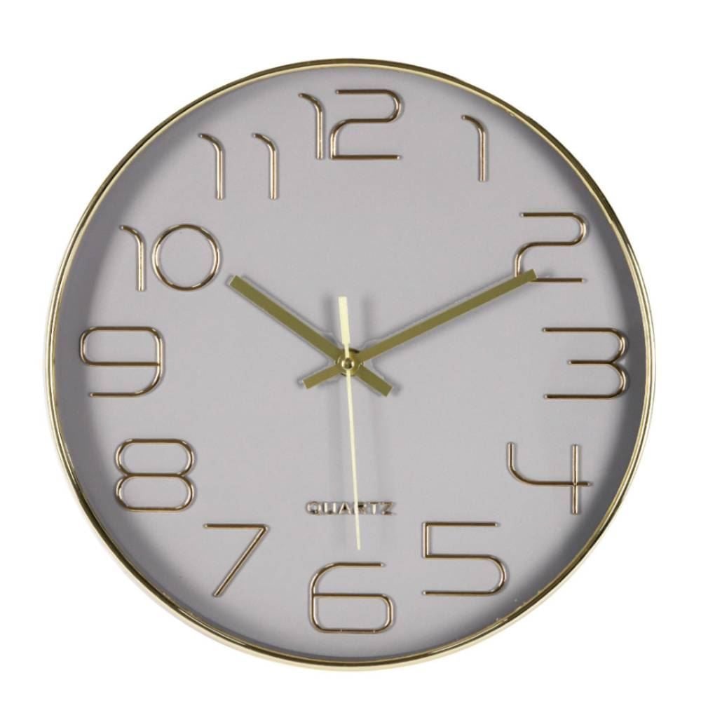 Relógio de Parede Redondo Havan Casa 30Cm - Dourado