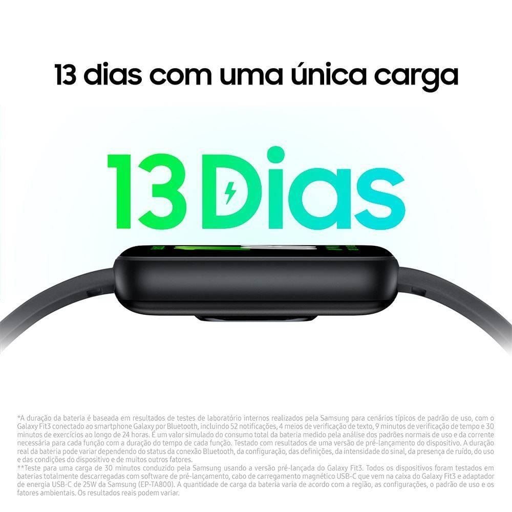 Relógio Galaxy Fit 3 Samsung Tela 1,6 Polegadas Amoled - Grafite