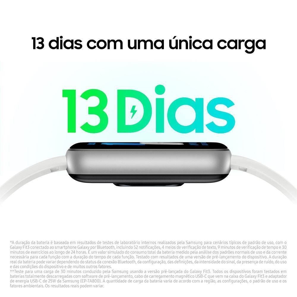 Relógio Galaxy Fit 3 Samsung Tela 1,6 Polegadas Amoled - Prata