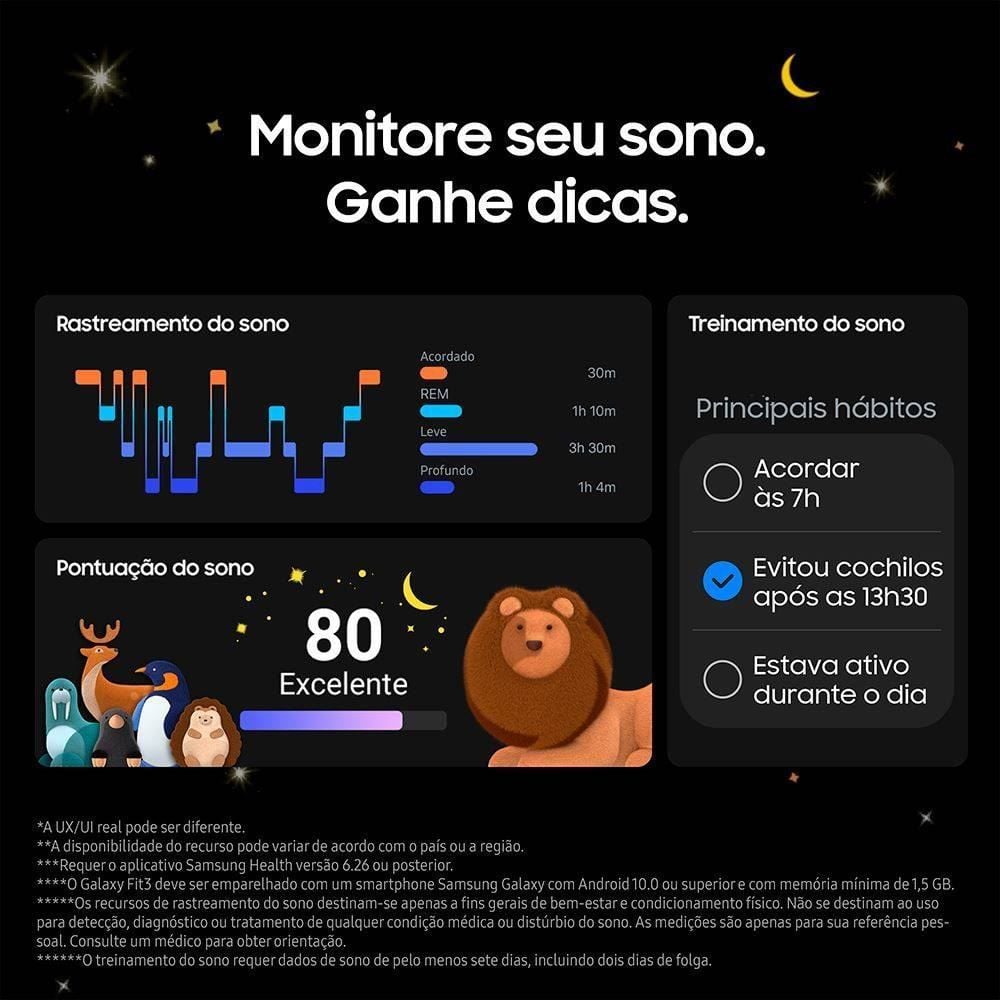 Relógio Galaxy Fit 3 Samsung Tela 1,6 Polegadas Amoled - Prata