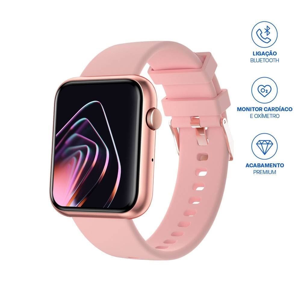 Relógio Smartwatch Multilaser Tela 1,78 Amoled Proteção Ip67 M2 - Rosa