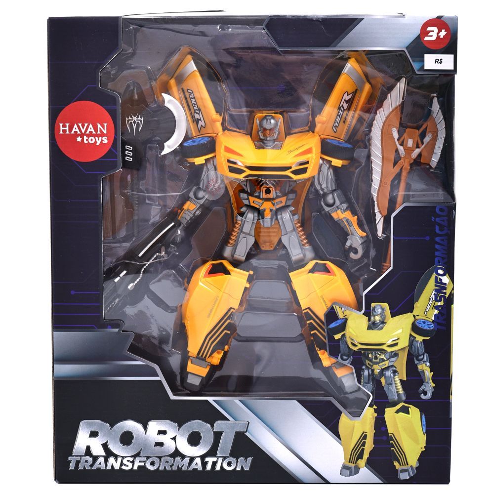 Robô Transformador Amarelo Havan Toys - HBR0372