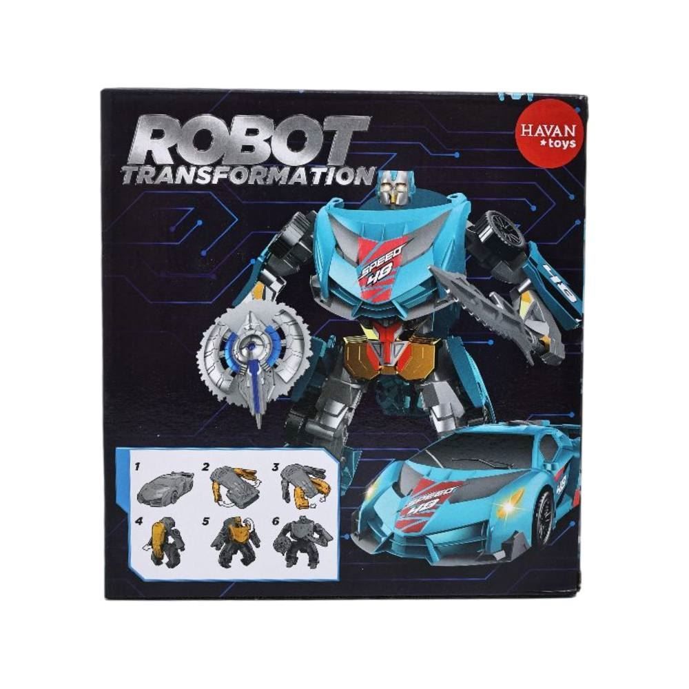 Robô Transformador Pequeno Azul Havan Toys - HBR0365