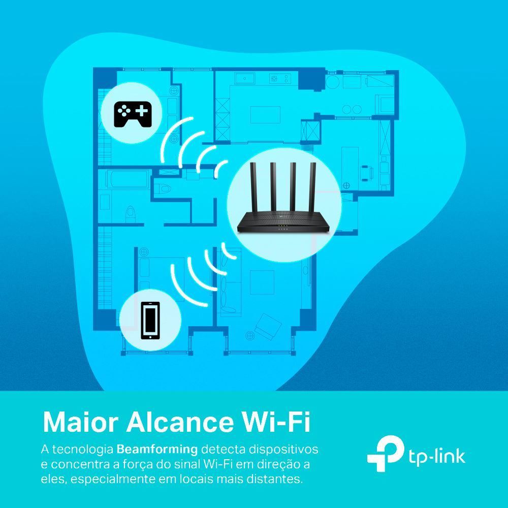 Roteador Wifi 6 Dual Band 2.4/5 Ghz Tp Link Archer Ax1500 - Bivolt