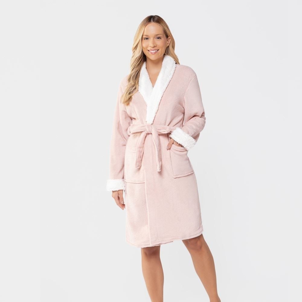 Roupão Adulto M Microfibra Elegance Havan Casa - Rosa Pálido