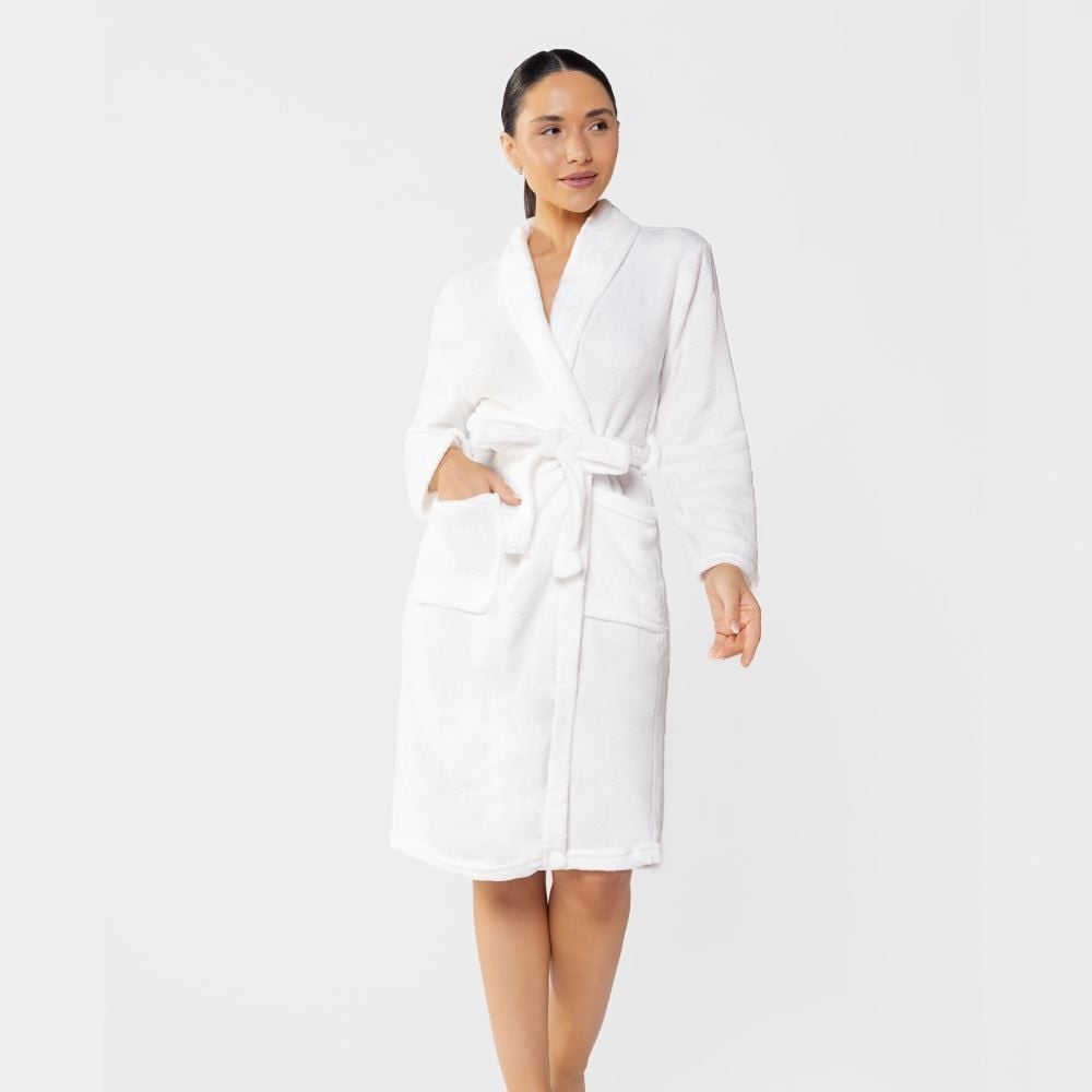 Roupão Adulto Microfibra Gg Havan - Off White