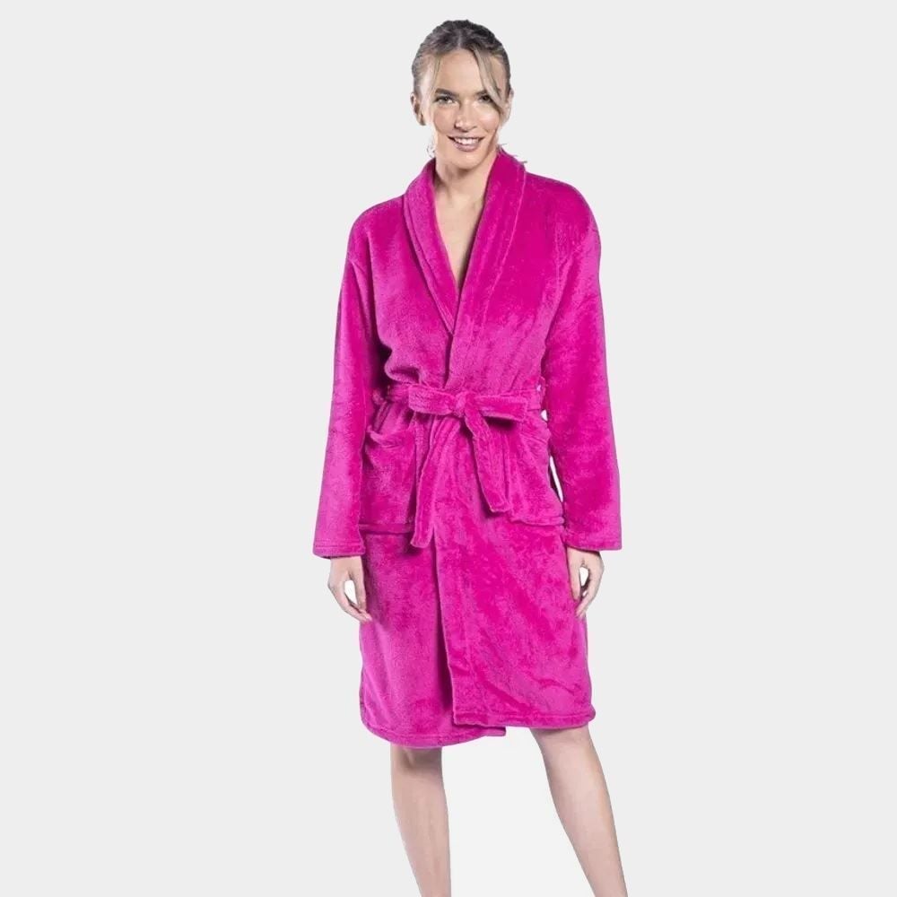 Roupão Adulto Microfibra m Havan - Pink Cítrico