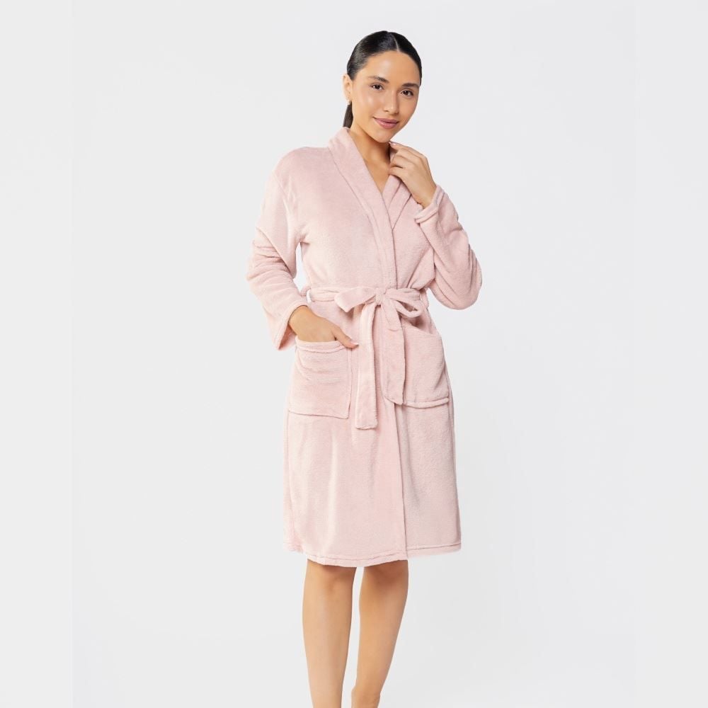 Roupão Adulto Microfibra m Havan - Rosa Pálido