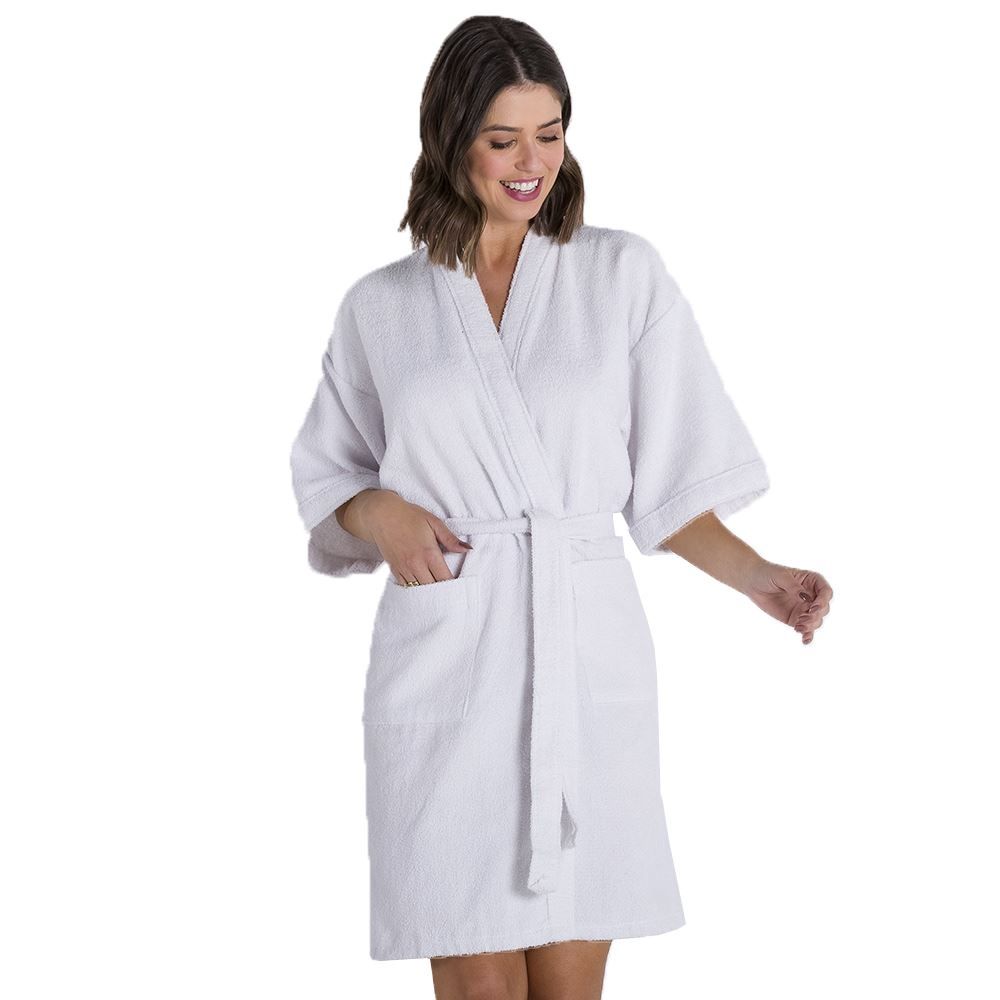 Roupão Adulto Felpudo Tamanho Único Yaris - Branco