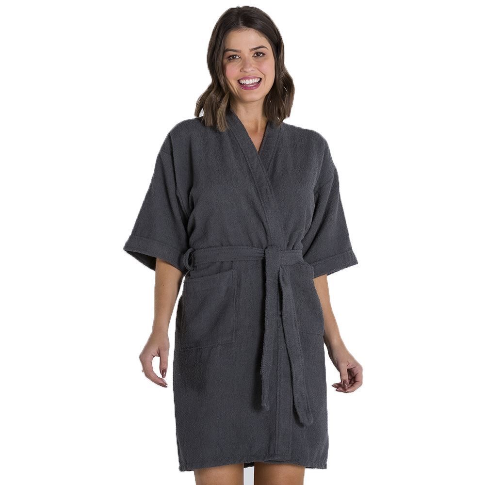Roupão Adulto Felpudo Tamanho Único Yaris - Cinza Magico