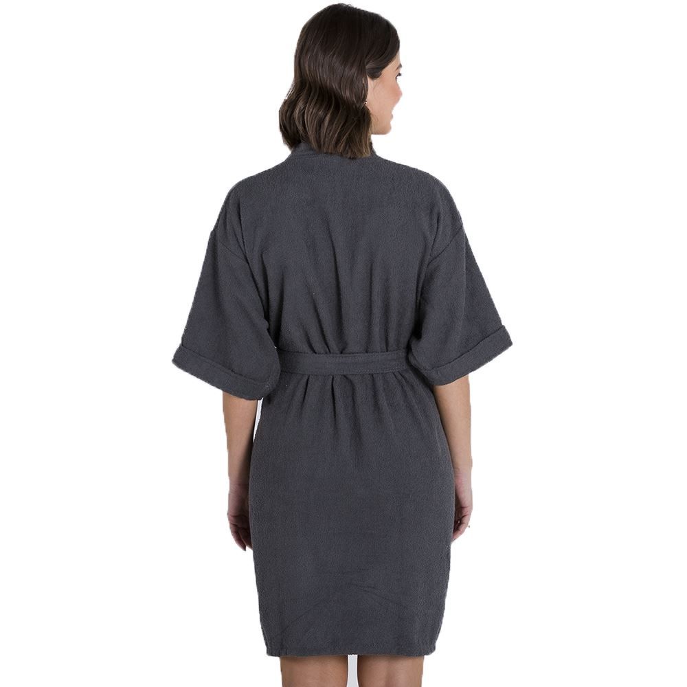 Roupão Adulto Felpudo Tamanho Único Yaris - Cinza Magico