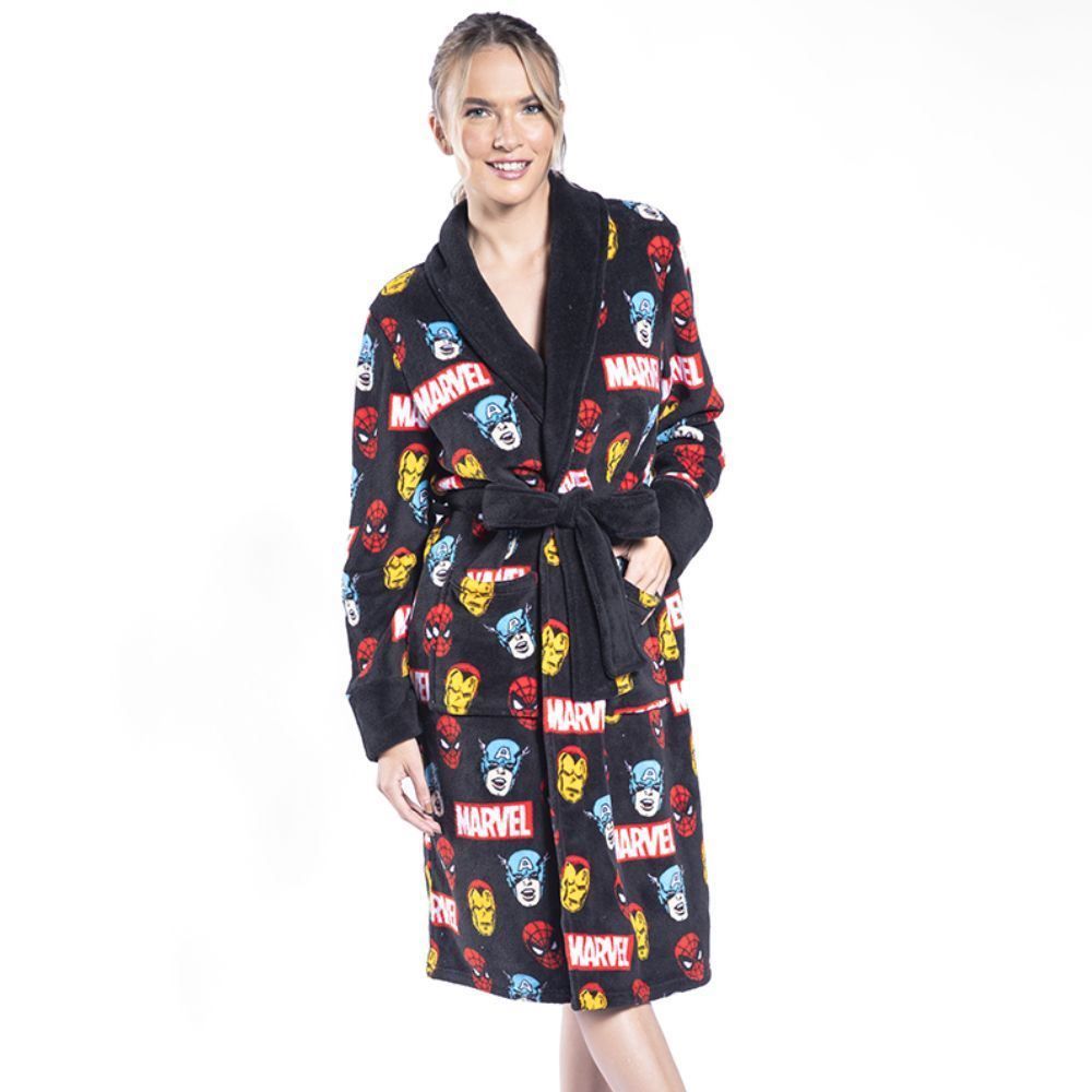 Roupão Adulto Feminino Microfibra G Disney - Marvel Grafite