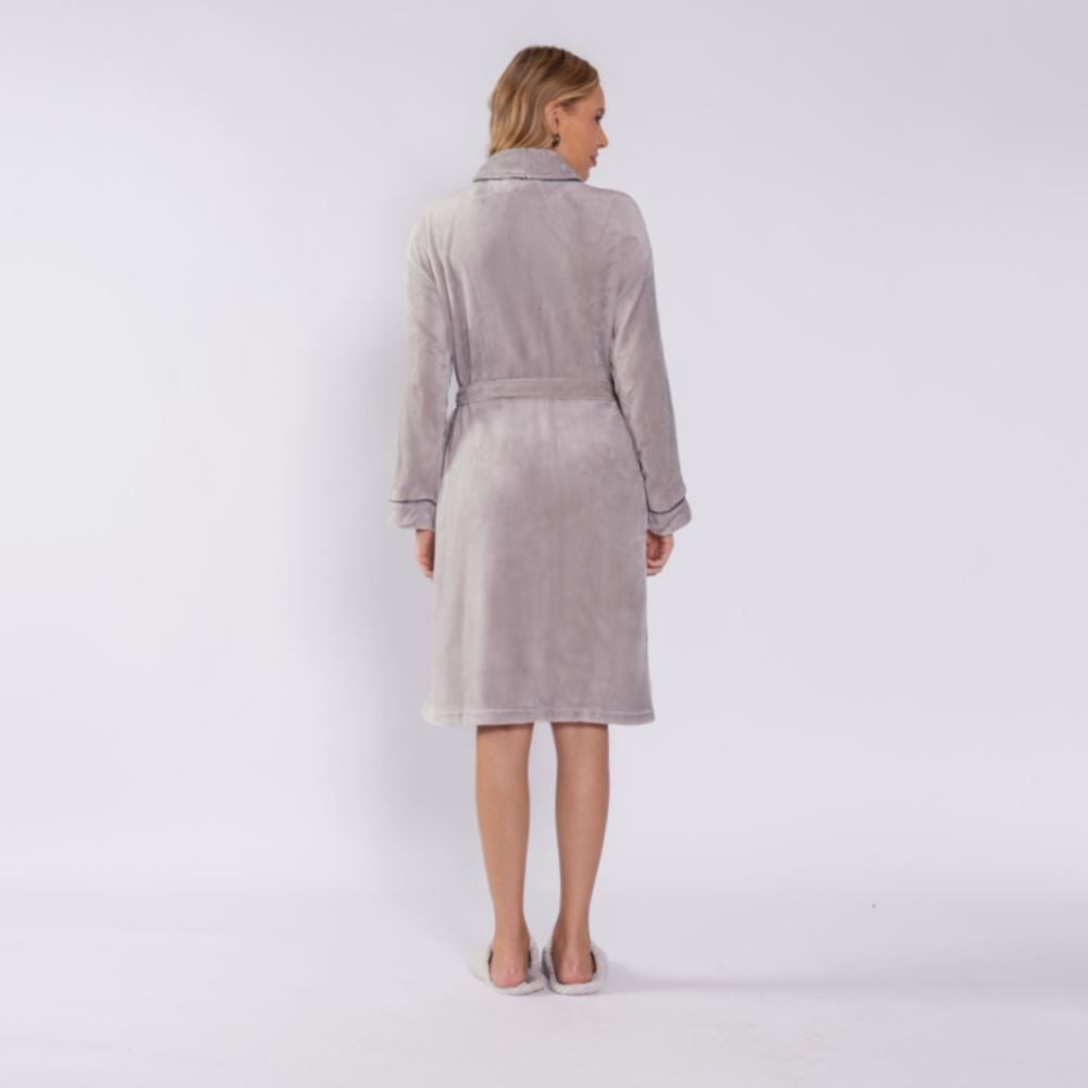 Roupão Adulto G Microfibra Requinte Havan Casa - Cinza