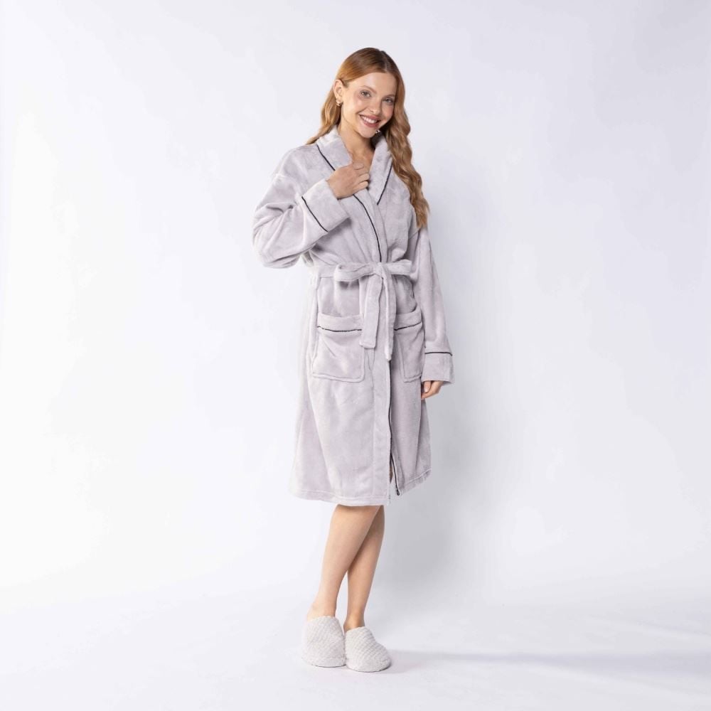 Roupão Adulto G Requinte Havan Casa - Cinza