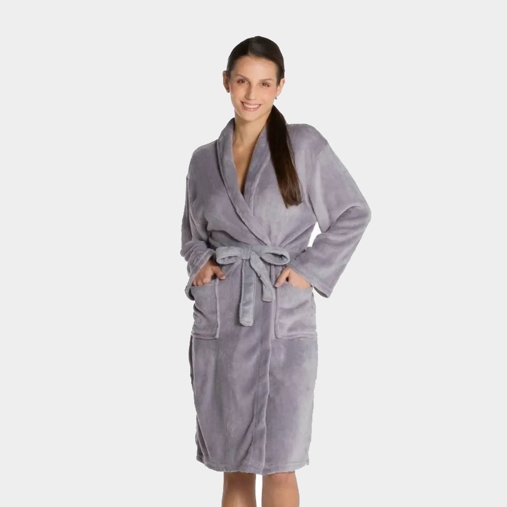 Roupão Adulto Gg Microfibra Paris Havan Casa - Cinza Amianto