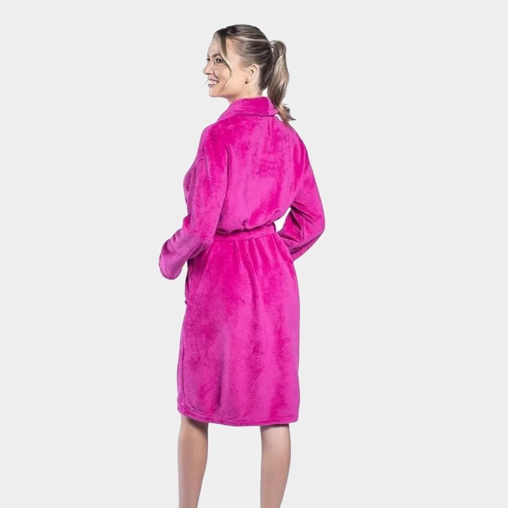 Roupão Adulto Gg Microfibra Paris Havan Casa - Pink