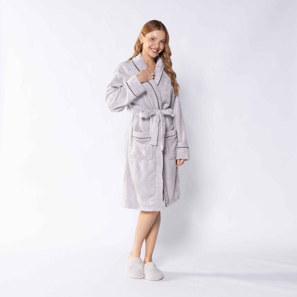 Roupão Adulto Gg Requinte Havan Casa - Cinza