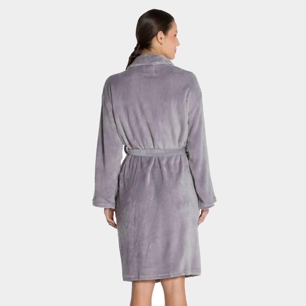 Roupão Adulto M Microfibra Paris Havan Casa - Cinza Amianto