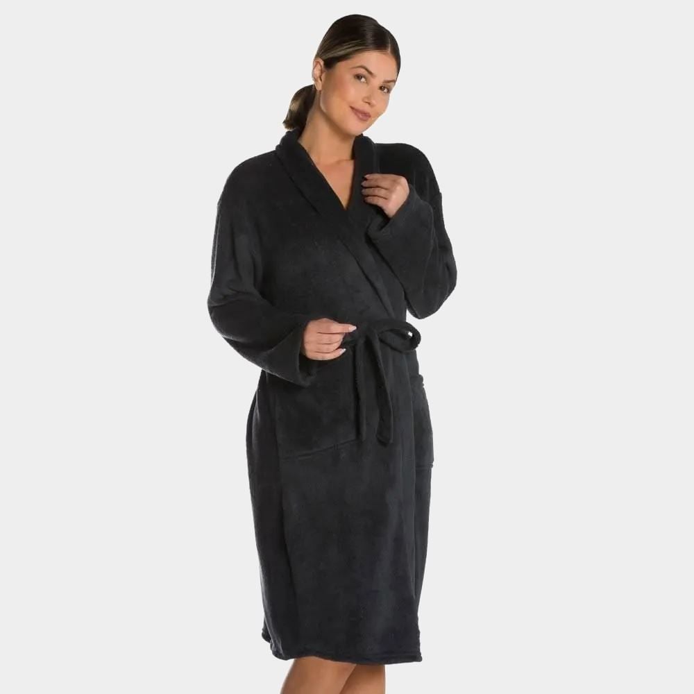 Roupão Adulto P Microfibra Paris Havan Casa - Carbono