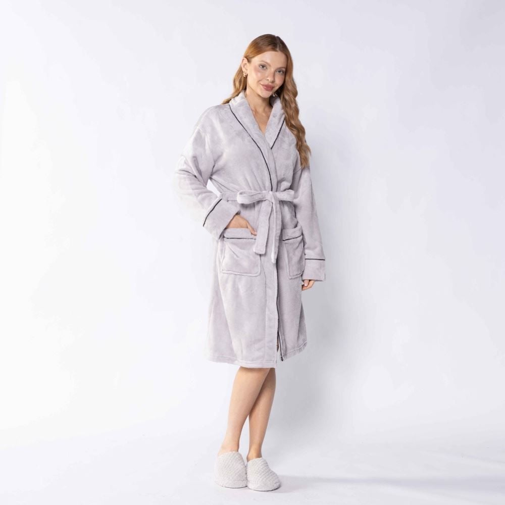 Roupão Adulto P Requinte Havan Casa - Cinza