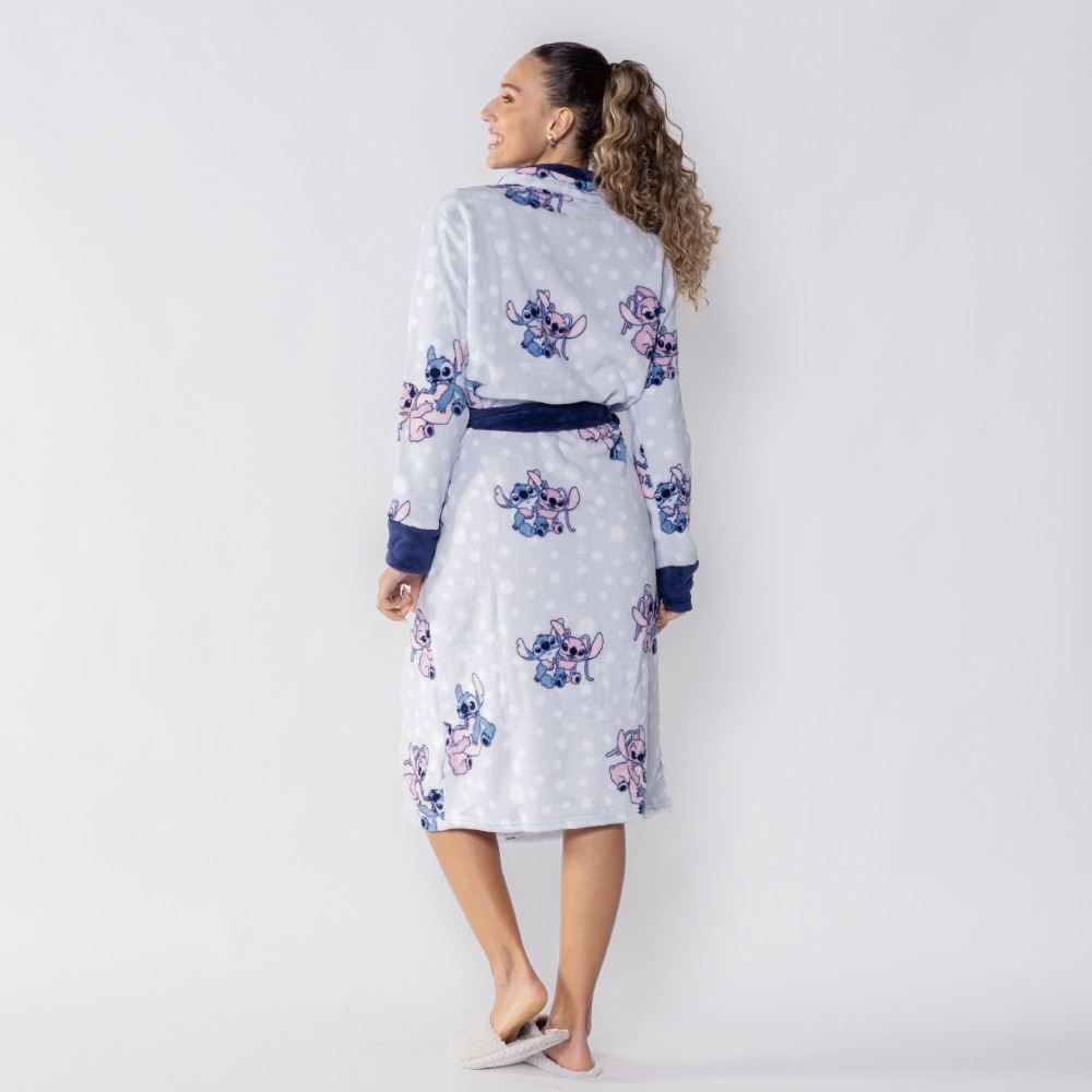 Roupão Adulto Unissex Disney Microfibra Gg - Stitch e Angel
