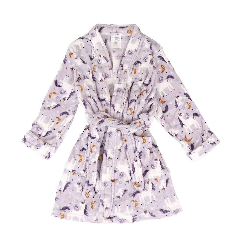 Roupão Infantil G Microfibra Lumini Havan Kids - Unicórnio Lilás