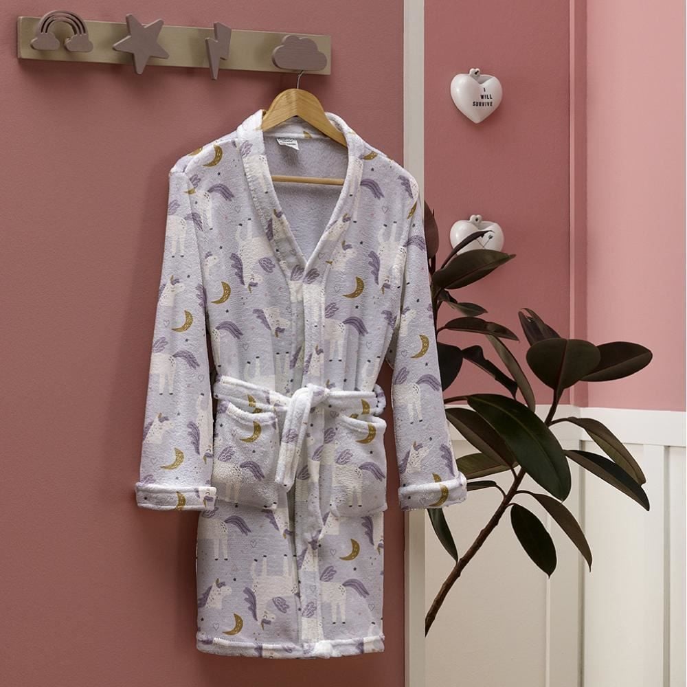 Roupão Infantil G Microfibra Lumini Havan Kids - Unicórnio Lilás