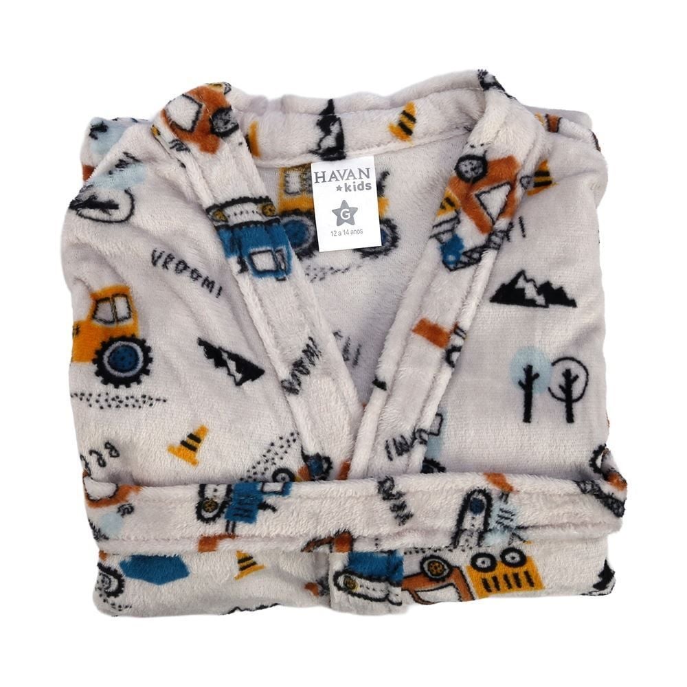 Roupão Infantil G Microfibra Lumini Havan Kids - Máquinas