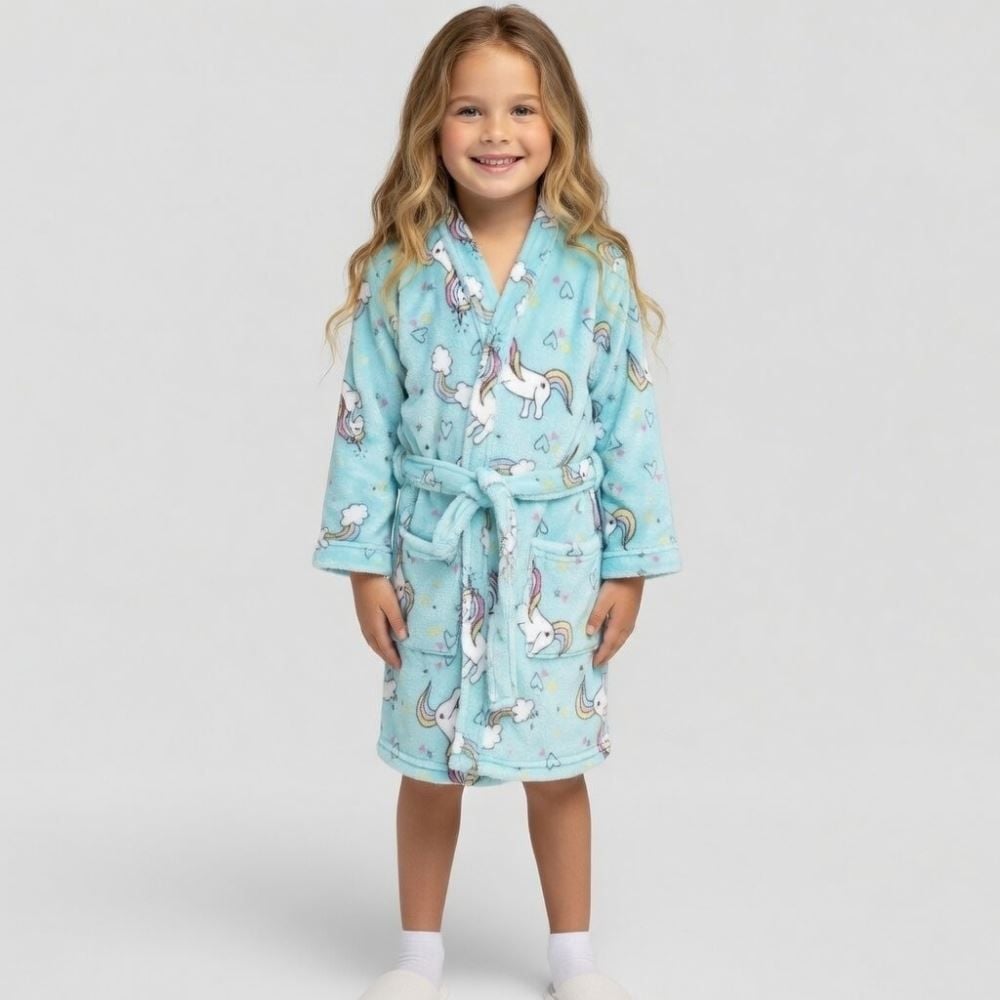 Roupão Infantil m Microfibra Lumini Havan Kids - Unicórnio