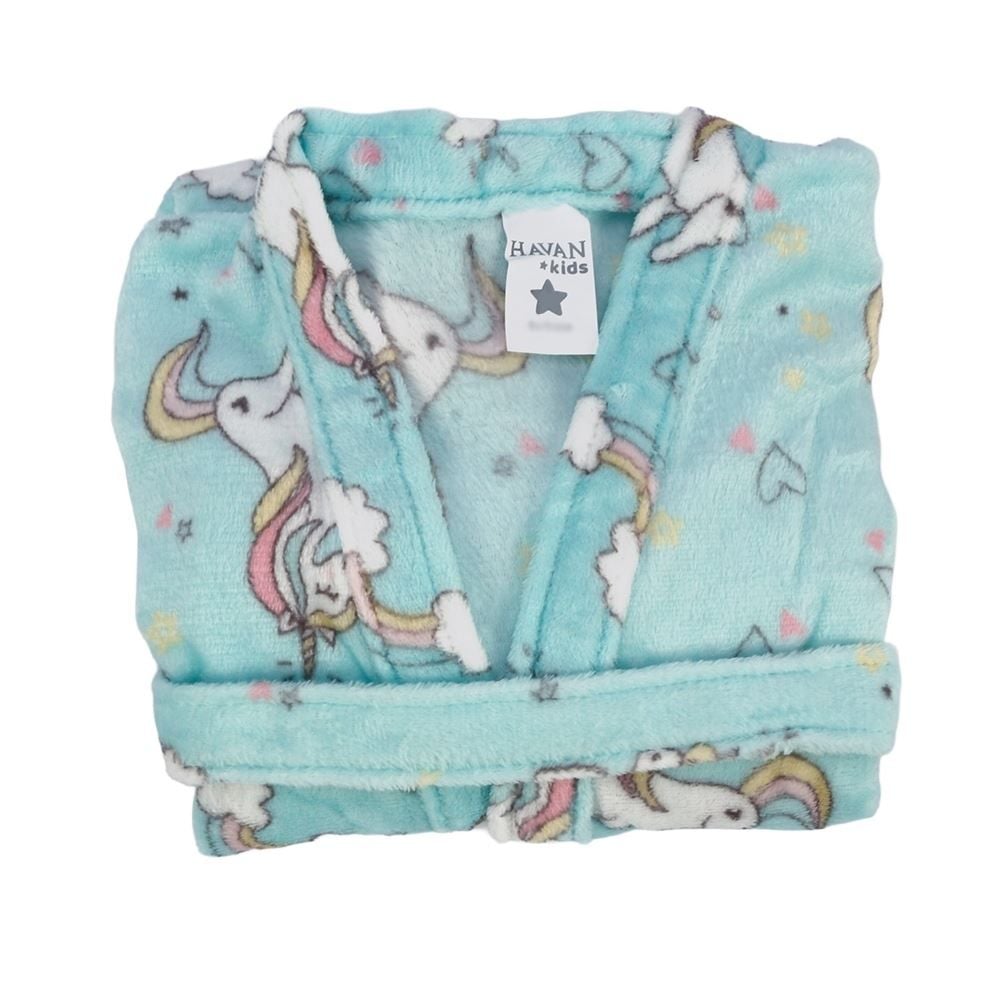 Roupão Infantil m Microfibra Lumini Havan Kids - Unicórnio